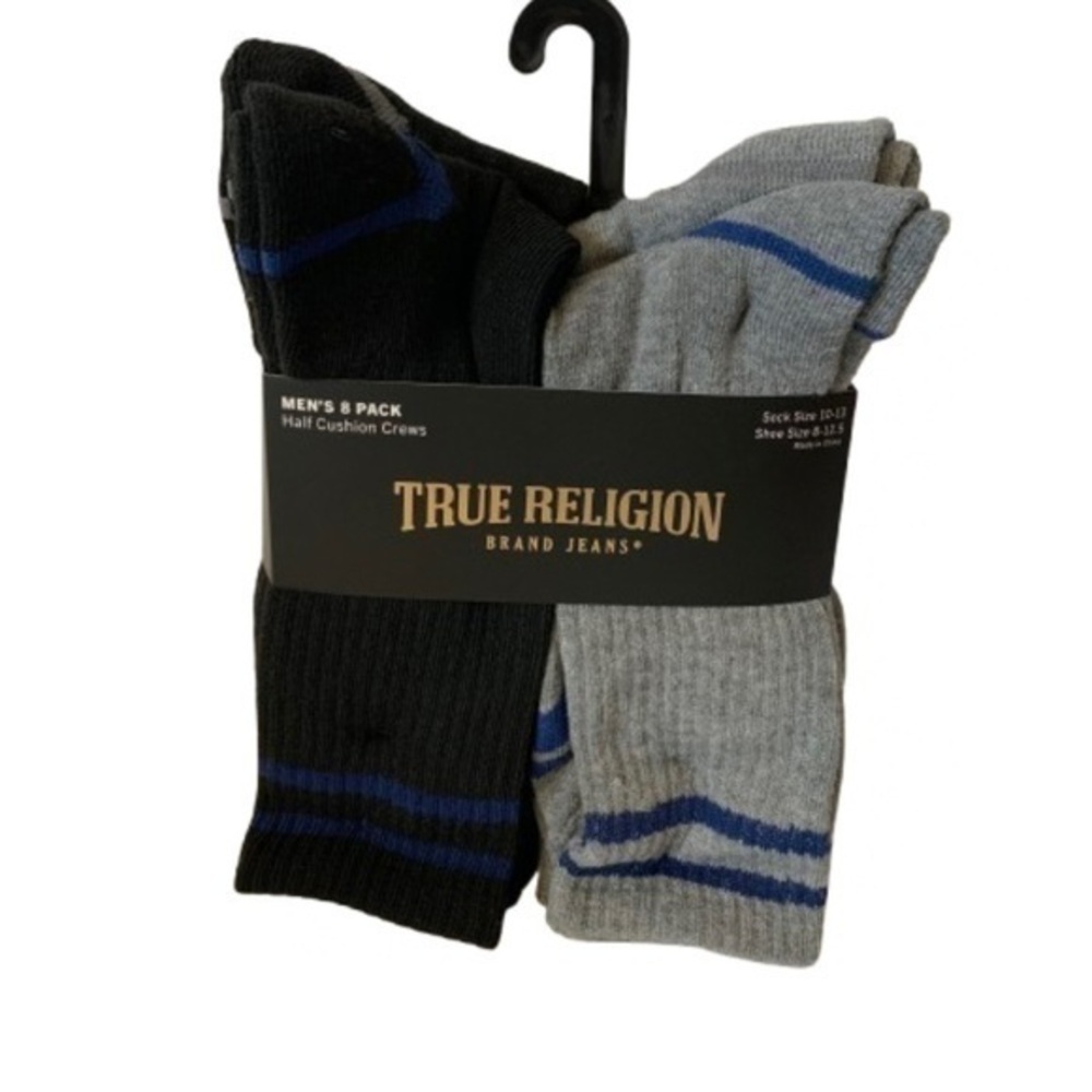 NWT. TRUE RELIGION Men’s 8 Pack Crew Socks